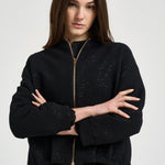 Bomber donna micropaillettes nero GI000385D 12862S9300 HERNO 
