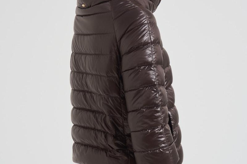 Cappa donna corta in nylon marrone scuro PI0046DIC 8800 HERNO 