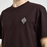 T-shirt uomo girocollo marrone TH0028 3LSA LACOSTE 