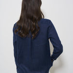 Camicia donna in lino blu 211970730 002 RALPH LAUREN 