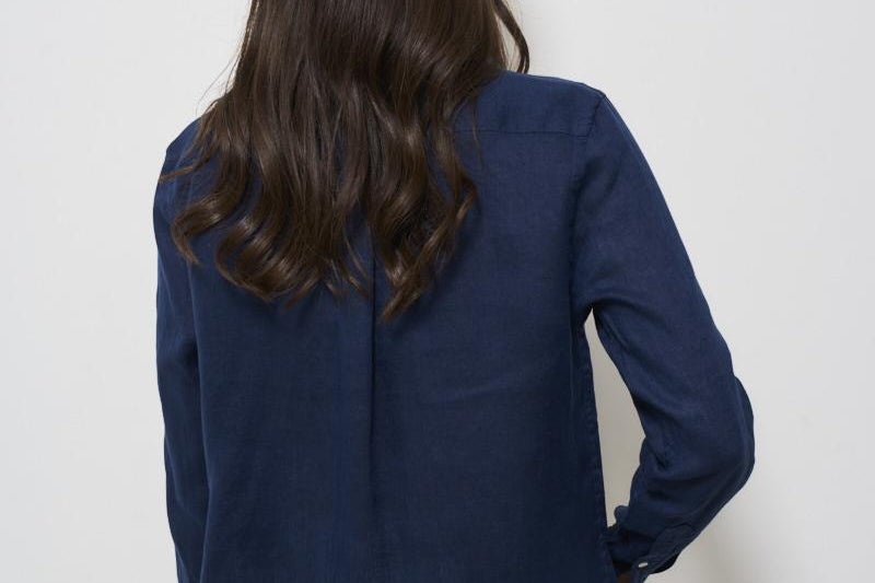 Camicia donna in lino blu 211970730 002 RALPH LAUREN 