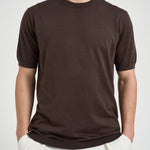 T-shirt uomo girocollo in maglia marrone 300421 170 KANGRA 