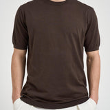 T-shirt uomo girocollo in maglia marrone 300421 170 KANGRA 