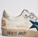 Sneakers uomo Ball Star bianco e blu GMF00117 F00757111660 GOLDEN GOOSE 