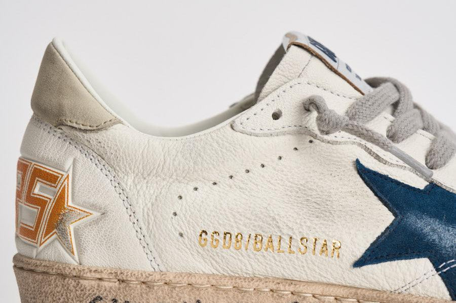 Sneakers uomo Ball Star bianco e blu GMF00117 F00757111660 GOLDEN GOOSE 
