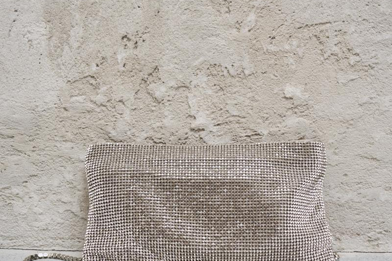 Pochette donna con strass silver YOURBESTFRIEND 019SILVER BENEDETTA BRUZZICHES 