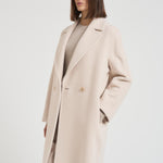 Cappotto donna midi doppiopetto panna TOKIO 023 MAX MARA STUDIO 