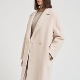 Cappotto donna midi doppiopetto panna TOKIO 023 MAX MARA STUDIO 