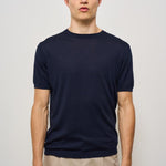 T-shirt uomo in maglia girocollo blu K100421 38 KANGRA 