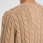 Maglia uomo a treccia cammello 710775885 014 RALPH LAUREN 