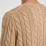 Maglia uomo a treccia cammello 710775885 014 RALPH LAUREN 