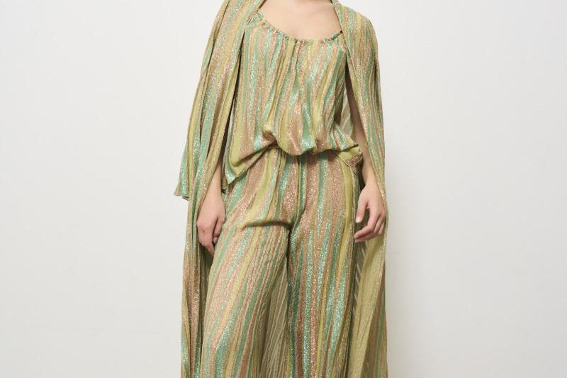 Abito donna lamé verde 13918 6014 FORTE FORTE 