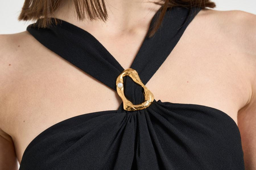 Top donna con gioiello nero 14885 8007 FORTE FORTE 