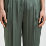 Pantalone donna satinato verde salvia Y6SM37 S29 SEMICOUTURE 