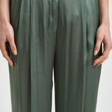 Pantalone donna satinato verde salvia Y6SM37 S29 SEMICOUTURE 