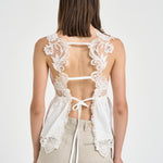 Top donna con ricami bianco W08170581 WHITE MAURIZIO MYKONOS 