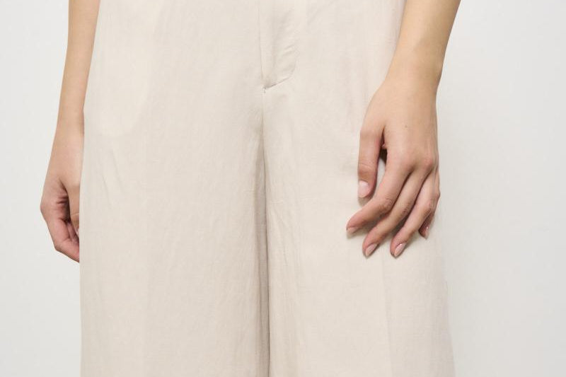 Pantalone donna beige palazzo NINA UB1754CHALK BERWICH 