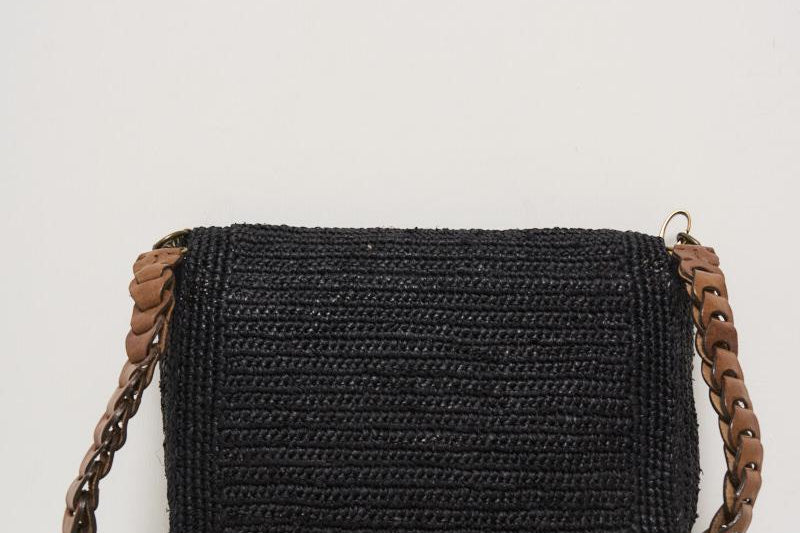 Pochette donna Hafa in rafia nera HAFA BLACK IBELIV 