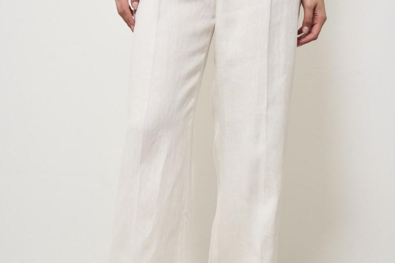 Pantalone donna bianco con pinces SIMONA LM104WHITE BERWICH 