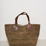 Borsa donna Tokyo in rafia marrone TOKYOII DARKTEA IBELIV 