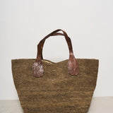 Borsa donna Tokyo in rafia marrone TOKYOII DARKTEA IBELIV 