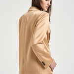 Blazer donna in raso crema dorato 14547 1012 FORTE FORTE 