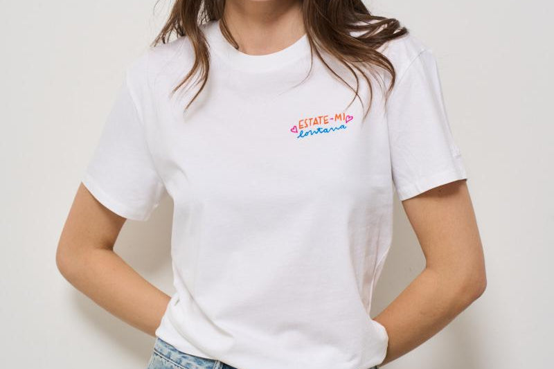 T-shirt donna girocollo bianca EMILIE 01478H MC2 SAINT BARTH 