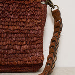 Pochette donna Hafa in rafia mattone HAFA WOOD IBELIV 