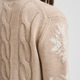 Maglia donna a trecce beige ADLER NORDIC11 MC2 SAINT BARTH 