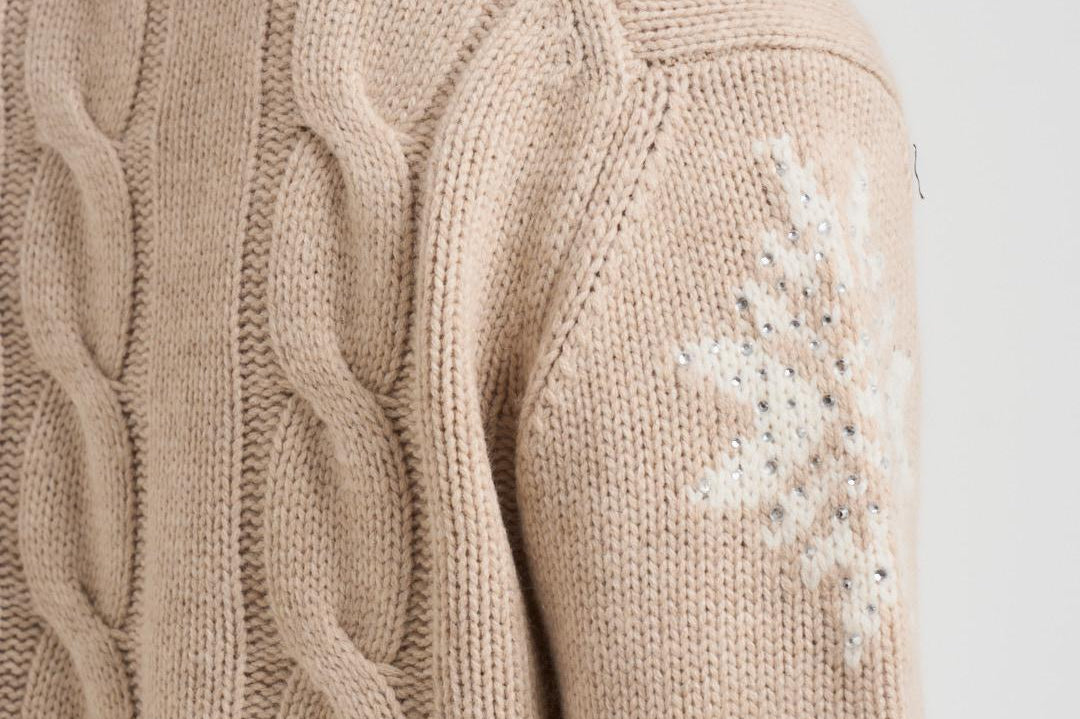 Maglia donna a trecce beige ADLER NORDIC11 MC2 SAINT BARTH 