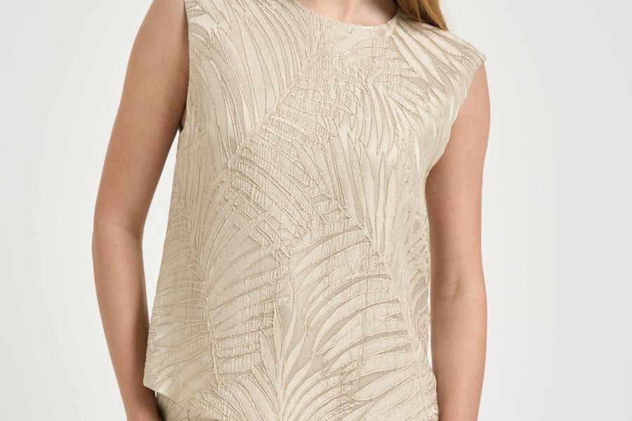 Blusa donna con foglie ricamate oro 5S1023 L9488403 GLANSHIRT 