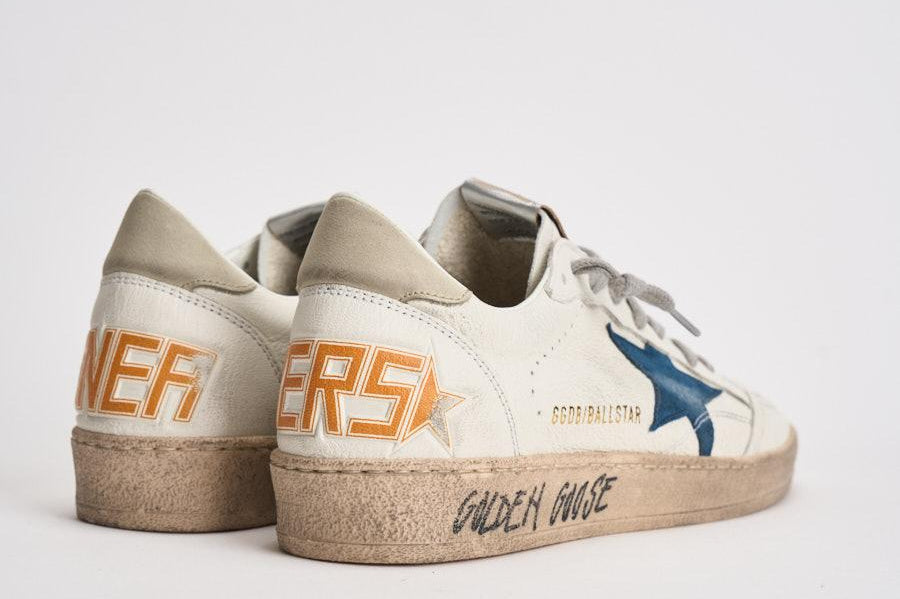 Sneakers uomo Ball Star bianco e blu GMF00117 F00757111660 GOLDEN GOOSE 