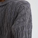 Polo donna Magnolie a trecce grigia 2025302 GRAPHITE LISA YANG 