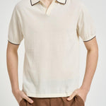 Polo uomo in maglia crema SLOANCONTRAST 10L MC2 SAINT BARTH 