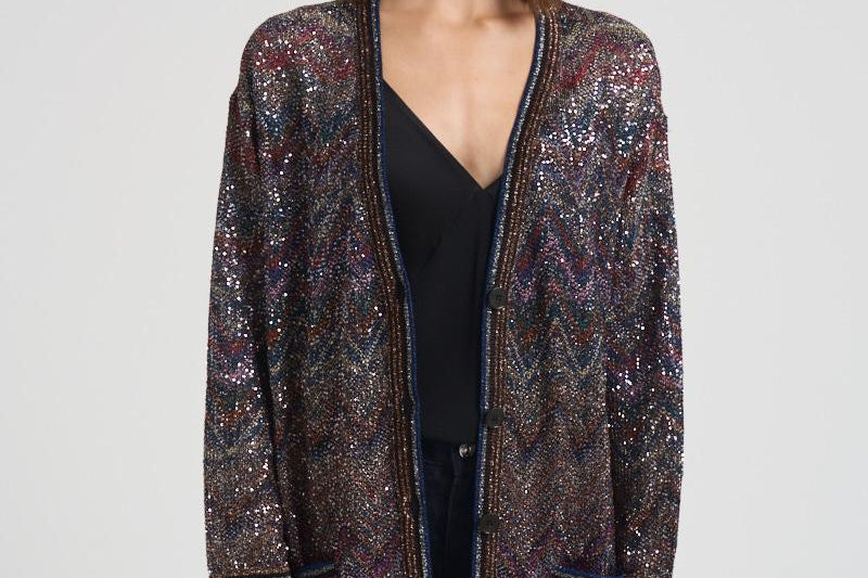 Cardigan over con scollo a V donna M0T BC005GS91P6 MISSONI 