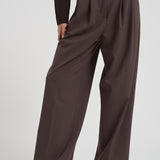 Pantalone sartoriale in lana donna GEM11S37 MORO NINE IN THE MORNING 
