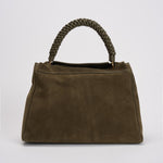 Borsa donna Sveva Peach Media a spalla in suede con tracolla verde BT2006PEO BOSCO ORCIANI 