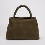 Borsa donna Sveva Peach Media a spalla in suede con tracolla verde BT2006PEO BOSCO ORCIANI 