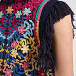 Gilet donna sfrangiato multicolor RAINBOW1GIL NAVY ANTIK BATIK 