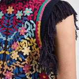 Gilet donna sfrangiato multicolor RAINBOW1GIL NAVY ANTIK BATIK 