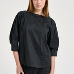 Blusa donna girocollo nera L6SK14 Y69 LIVIANA CONTI 