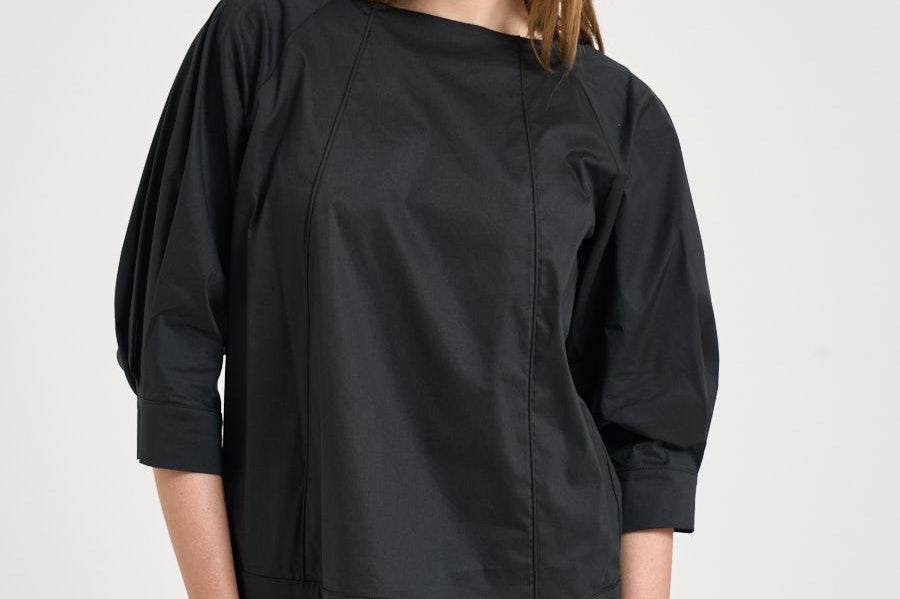 Blusa donna girocollo nera L6SK14 Y69 LIVIANA CONTI 