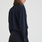 Blusa donna con fusciacca blu notte CACO 045 MAX MARA STUDIO 