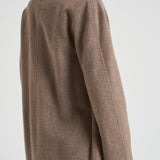 Cappotto lungo donna doppiopetto tortora MYRNA DEBORA81 ACCADEMIE TESSILI 