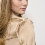 Camicia donna satinata beige Y5SM03 V56 SEMICOUTURE 