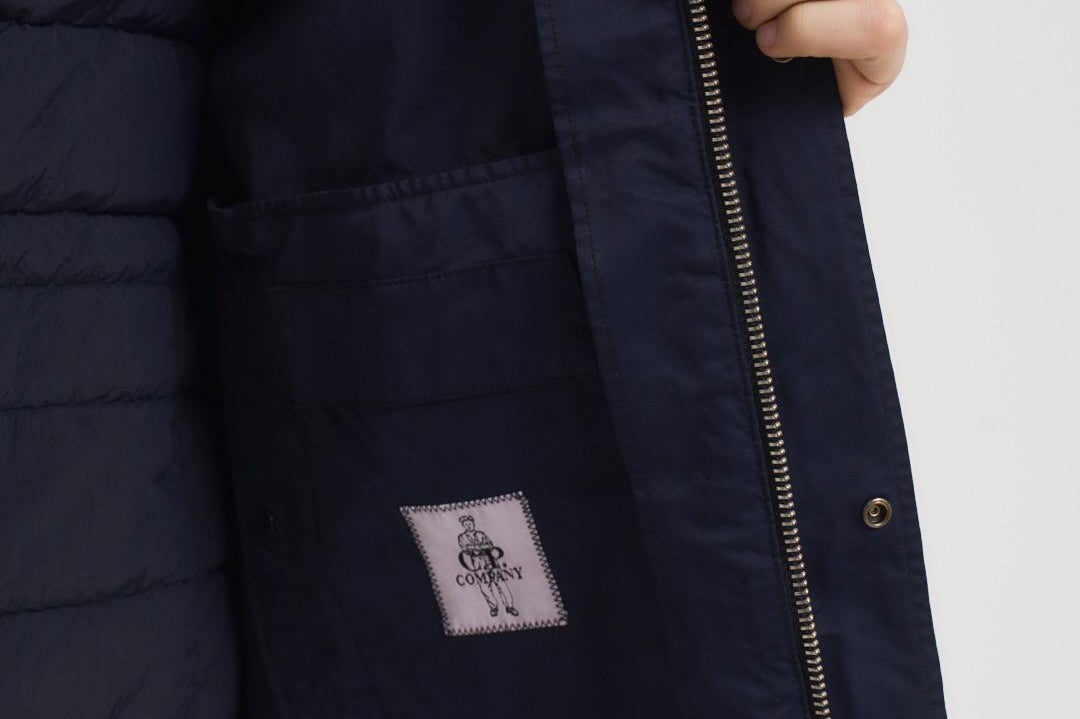 Piumino uomo cappuccio blu notte 19CMW189A 11089G888 C.P. COMPANY 