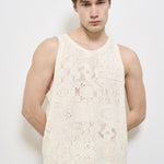 Canotta uomo traforata panna LDM101219 215215IVORY LES DEUX 