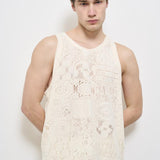 Canotta uomo traforata panna LDM101219 215215IVORY LES DEUX 