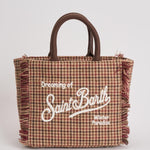 Borsa donna Vanity Mini Wool Pied de Poule marrone VANITYMNWL PDP45 MC2 SAINT BARTH 