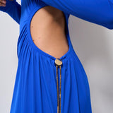 Abito donna lungo Octavia Dress blu cobalto 625SS6629O NAVYBLUE DANAME 